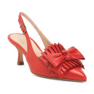 BEAUTIISOLES Made In Italy Leather Fiorella Slingback Pumps